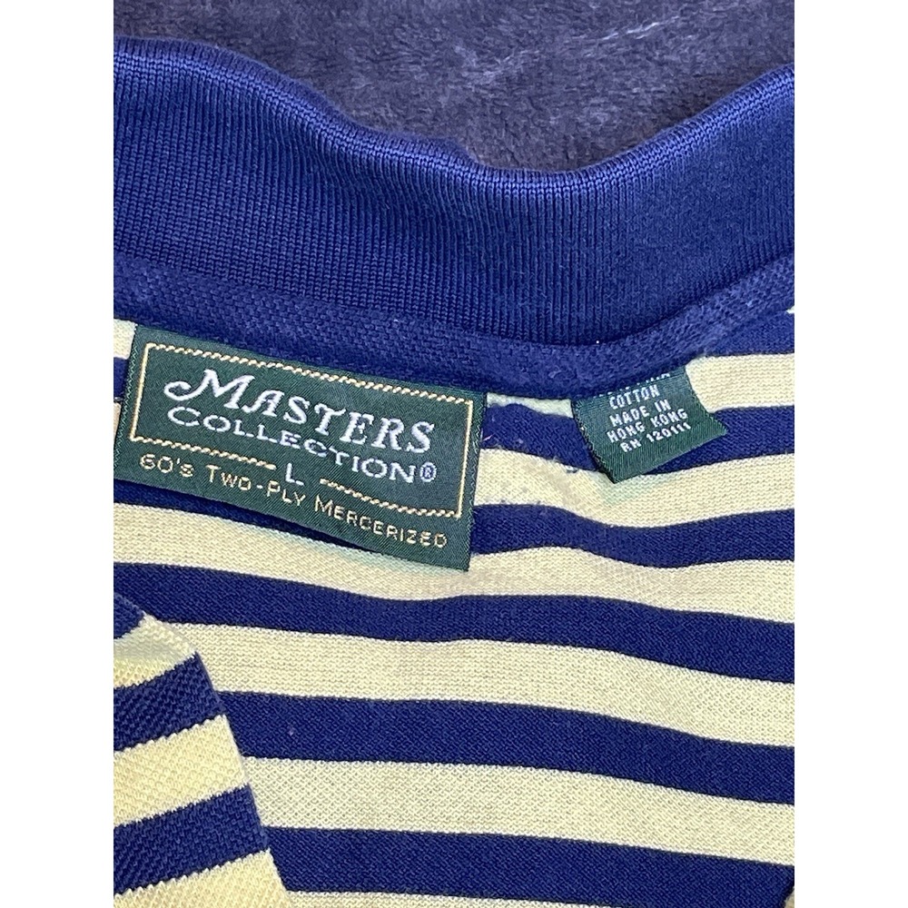 Masters Collection Men's Short Sleeve Striped Golf Polo Shirt Size Large‎ - Picture 3 of 7